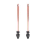 Brosse à Bouteille en Silicone avec Long Manche, Brosse de Nettoyage pour appareils de Cuisine,Brosse en Verre, pour Bouteilles, flacons sous Vide, vases et verrerie, Rose (Lot de 2)