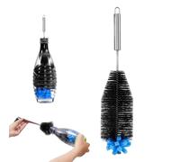 Brosse à bouteille pour SodaStream Fabriquée en acier inoxydable, brosse de nettoyage pour soda avec poils durs et éponge douce Bouteilles de soda, biberons, bouteilles à boire Col étroit Nettoie puis