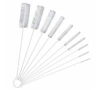 Brosse à Bouteille, Tube Straw Pipe Cleaning Brushes for Bottles Drains Pack of 10 Black and White(10pcs White)