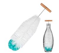 Brosse à bouteilles à long manche - 33 x 7,6 cm - Adorable nettoyeur de bouteilles de vin - Nettoyeur de bouilloire - Brosse multifonction pour évier de cuisine avec tête éponge pour espaces étroits