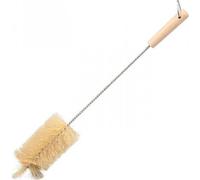 Brosse à bouteilles en poils de sanglier avec pointe en éventail et manche en bois - Brosse de nettoyage premium pour verres, vases et gourdes Brosse à bouteilles en poils de sanglier avec pointe en é