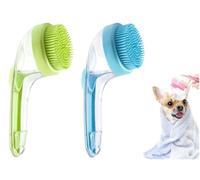 Brosse à Bulles pour Chiens Et Chats Avec Distributeur de Shampoing | Brosse à Shampoing En Silicone Souple | Lave-Pattes, Massage pour Poils Courts Et Longs (2 Pièces)