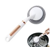 Brosse à casseroles en fil d'acier inoxydable, brosse à vaisselle en acier inoxydable - Brosse à vaisselle en fil d'acier inoxydable - Balai extérieur épurateur de sol mental pour comptoirs, vaisselle