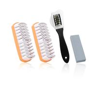 Brosse à Chaussures 3 Pièces avec Gomme - Kit d'Entretien et de Nettoyage pour Baskets et Daim - Outil de Cirage