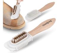 Brosse à Chaussures de qualité supérieure - Brosse de Nettoyage pour Daim et Nubuck - Entretien en Profondeur et en Douceur des Chaussures - Poignée Ergonomique en Bois - Brosse en Daim pour