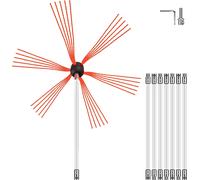 Brosse à cheminée VEVOR Balai de ramoneur Balai de ramoneur Brosse de cheminée Balai de ramoneur Blanc avec clé de 17mm, tête de brosse flexible Kit de nettoyage de cheminée en nylon