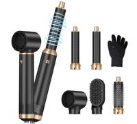 Brosse à cheveux 5 en 1 - 1000 W - Fer à friser avec air gauche/droite - Soin des ions négatifs - Pour donner du volume aux cheveux, boucler et sécher les cheveux