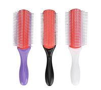 Brosse à cheveux à 9 rangées, brosse bouclée amovible en ABS, outils de coiffure pour définir les boucles, démêler, coiffer, brushing, 3 pièces