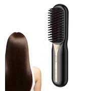Brosse à cheveux à chauffage rapide, style anti-brûlure, peigne de 1,69 x 1,46 x 7,8 pouces avec température réglable, construction électronique ABS, outil de lissage des cheveux avec chargement USB,