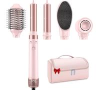 Brosse à cheveux à double tension - 5 en 1 à air chaud avec sèche-cheveux à grande vitesse, volume, lissage et séchage avec anti-frisottis par ions négatifs pour l'Europe et étui de voyage