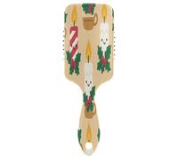 Brosse à cheveux à motif bougies de Noël pour cheveux épais, bouclés, fins, longs, courts humides ou secs, ajoute de la brillance et rend le peigne lisse pour homme, femme, enfant
