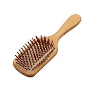 Brosse à cheveux à palettes en bambou Ergonomic Détanglant l'outil de style massage rectangle pour la maison