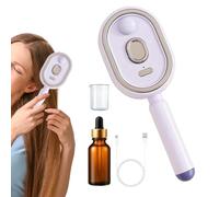 Brosse à cheveux à vapeur - Démêlante rechargeable | Réservoir d'eau intégré avec tasse à mesurer de précision et diffuseur d'huile, cuiseur vapeur ionique professionnel pour cheveux bouclés, épais et