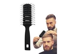 Brosse à cheveux antistatique, brosse incurvée ventilée, peigne pour homme et femme, manche ergonomique bouclé, peigne de massage pour côtes à neuf rangées, noir, démêlant le cuir chevelu, 20 x 7,5 cm