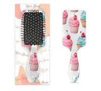 Brosse à cheveux aquarelle en forme de gâteau de cerise, pour femmes et filles, brosse à cheveux antistatique, poils en nylon lisses, démêlante, design léger avec aération pour cheveux humides et secs
