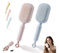 Brosse à cheveux auto-nettoyante pour les femmes, brosse à cheveux rétractable, coussin à air peigne de massage cuir chevelu, anti statique(A2PCS)