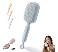 Brosse à cheveux auto-nettoyante pour les femmes, brosse à cheveux rétractable, coussin à air peigne de massage cuir chevelu, anti statique(Blue)