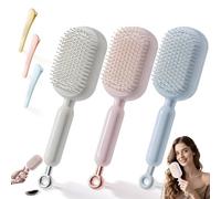Brosse à cheveux auto-nettoyante pour les femmes, brosse à cheveux rétractable, coussin à air peigne de massage cuir chevelu, anti statique(D3PCS)
