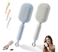 Brosse à cheveux auto-nettoyante pour les femmes, brosse à cheveux rétractable, coussin à air peigne de massage cuir chevelu, anti statique(C2PCS)