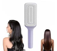 Brosse à cheveux autonettoyante avec picots rétractables, technologie anti-statique et tête pliable - démêlage rapide à la maison et en voyage - pour femmes et hommes