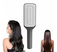 Brosse à cheveux autonettoyante avec picots rétractables, technologie anti-statique et tête pliable - démêlage rapide à la maison et en voyage - pour femmes et hommes