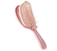 Brosse à cheveux autonettoyante - Brosse à cheveux de 18,2 cm - Fouet de massage à coussin rétractable - Peigne de massage statique pour femme - Polaire longue, courte, ondulée et droite