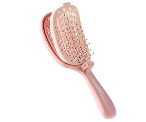 Brosse à cheveux autonettoyante - Brosse à cheveux de 18,2 cm - Fouet de massage à coussin rétractable - Peigne de massage statique pour femme - Polaire longue, courte, ondulée et droite