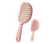 Brosse à cheveux autonettoyante - Brosse ventilée démêlante douce, design incurvé avec fonction de nettoyage facile, soin et coiffage des cheveux, raides, épais, bouclés, secs, humides, pour d