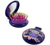 Pylones, Brosse à cheveux miroir 2 en 1 - Lady Retro Blue Owl