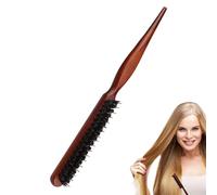 Brosse à cheveux avec poils, brosse à poils naturels avec manche en bois, brosse lissante pour les types de cheveux