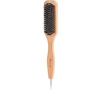 Brosse à cheveux avec queue de rat en métal, brosse de lissage et de coiffage en poils de sanglier, partie centrale et outil de séparation pour dos lisse, queue de cheval, chignon