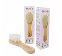 Brosse à Cheveux Bébé Poils de Chèvre Doux (Lot de 2)| Brosse Douce pour Nouveau-Né & Croûtes de Lait | En Bois Naturel Sans Plastique | Thumble Baby Care | Cadeau Baby Shower