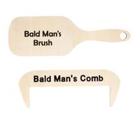 Brosse à cheveux blague, contact doux du cuir chevelu, 16,9 x 5 cm, accessoire pour cheveux, peigne chauve, design en bois, construction légère, pour fête, rire, voyage, décoration d'intérieur