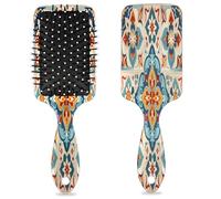 Brosse à cheveux bohème en céramique avec coussin d'air humide et sec - Brosse à cheveux démêlante en plastique pour enfants et adultes - Cadeau de rentrée scolaire pour homme et femme