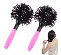 Brosse à cheveux bouclée 2pcs 8,5 pouces 3D Round Round Brush de définition avec petit massage point creux à 360 degrés pinceau de coiffure portable outils de cheveux bouclés pour démêler la mis