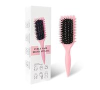 Brosse à cheveux bouclés, brosse de coiffage pour définir les boucles, brosse à cheveux pour peigner et façonner les pour réduire l'étanchéité et améliorer les, unisexe (Rose)