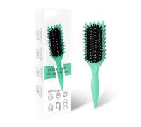 Brosse à cheveux bouclés, brosse de coiffage pour définir les boucles, brosse à cheveux pour peigner et façonner les pour réduire l'étanchéité et améliorer les, unisexe (Vert)