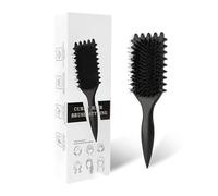 Brosse à cheveux bouclés, brosse de coiffage pour définir les boucles, brosse à cheveux pour peigner et façonner les pour réduire l'étanchéité et améliorer les, unisexe (Noir)