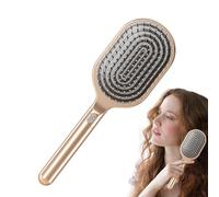 Brosse à cheveux, brosse de massage, démêlante rétractable, portable, antistatique, facile à nettoyer, ergonomique, facile à transporter, peigne à cheveux léger pour femme, 24,45 x 8,9 x 2,9 cm, noir