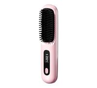 Brosse à cheveux chauffante, portable pour lissage, mini brosse à cheveux sans fil, avec écran LED et 3 réglages de chaleur, écran tactile pour la maison, les voyages, le salon de plein air, les