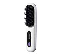 Brosse à cheveux chauffante, portable pour lissage, mini brosse à cheveux sans fil, avec écran LED et 3 réglages de chaleur, écran tactile pour la maison, les voyages, le salon de plein air, les
