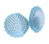 Brosse À Cheveux Compacte | Brosse à Cheveux en Forme de Coquille pour Sac - Set Petit Miroir De Maquillage Avec Peigne Massant Cuir Chevelu Pour Femmes, Usage Quotidien À La Maison, En Voiture, En Vo