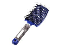 Brosse à cheveux courbée et aérée en poils de sanglier pour femme longue et épaisse Pour styling et Démêler Les Cheveux Longs, Epais, Fins, Frisés Et Emmêlés Brosse-Araignée. (Blue)