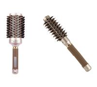 Brosse À Cheveux Cylindrique En Poils De Sanglier, Pour Sécher Les Cheveux, Coiffer, Boucler, Or, 1 Pouce Et 2.1 Pouce, 2 Pièces