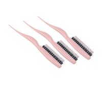 Brosse à Cheveux de Taquinerie Ergonomique Ensemble pour un Volume Supplémentaire - 3pcs Rat Tail Peigne et Dos Brosse à Peigner pour la Maison, les Voyages et le Salon - Rose (PINK)
