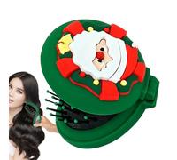 Brosse à cheveux de voyage | Brosse à cheveux pliable avec motif Père Noël, bonhomme de neige, outil de coiffure, brosse de voyage, brosse de coiffure, cheveux humides et secs, peigne de massage rond