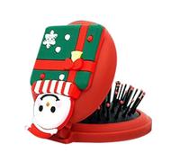 Brosse à cheveux de voyage, peigne de poche de Noël, brosse à cheveux de voyage avec motif bonhomme de neige du Père Noël, brosse compacte de voyage peigne de massage, accessoires de coiffure