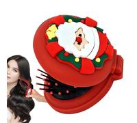 Brosse à cheveux de voyage, peigne de poche de Noël - Brosse à cheveux pliante de poche à motif de bonhomme de neige du Père Noël | Outil de coiffure de brosse de voyage, peigne de massage compact ron
