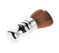 Brosse à Cheveux de Voyage pour Coiffeur, Cou et Manche Ergonomique | Poils Doux en Nylon, Finition Plastifiée Argentée, Prise Sûre, pour Raser et Nettoyer les Résidus au Salon