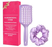 Brosse à cheveux démêlante antistatique, avec chouchous pour humide ou sec, ventilé, ensemble brosse démêlante et chouchous élastiques, accessoire pour cheveux
